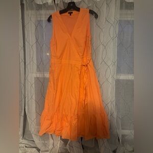 Talbots 12P wrap dress in cantaloupe